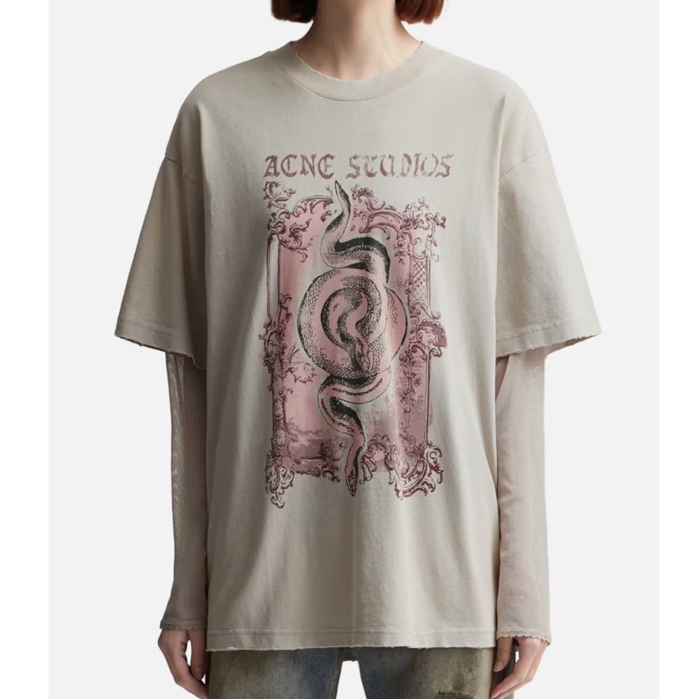 Acne Studios Long Sleeve Graphic Tee Snake Print
